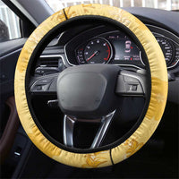 Hawaii Oahu Island Flowers Lei Steering Wheel Cover Yellow Ilima Mix Plumeria LT7 - Polynesian Pride
