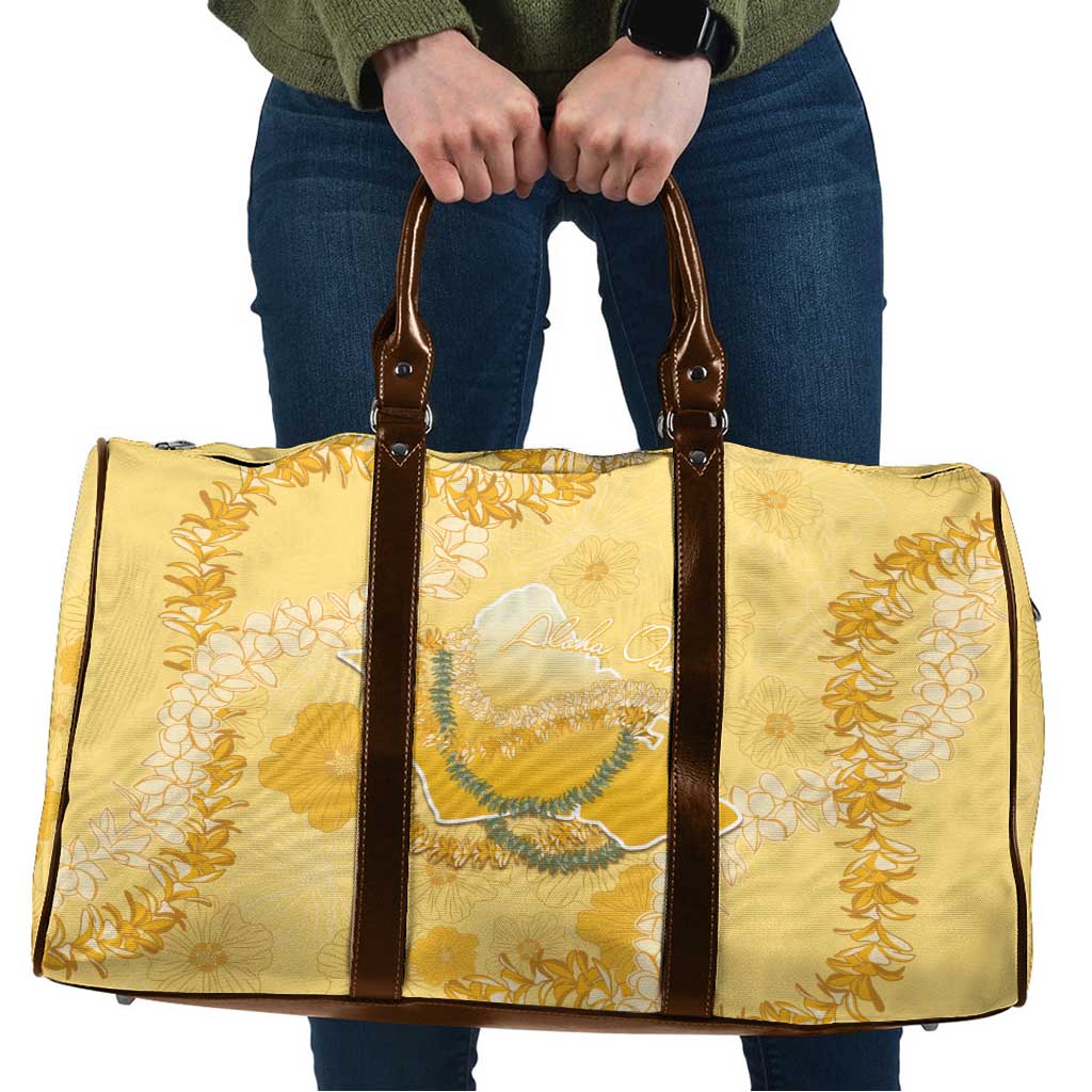 Hawaii Oahu Island Flowers Lei Travel Bag Yellow Ilima Mix Plumeria LT7 Yellow - Polynesian Pride