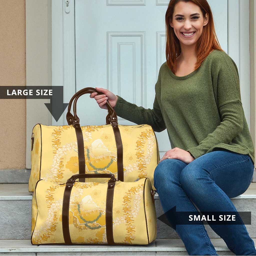 Hawaii Oahu Island Flowers Lei Travel Bag Yellow Ilima Mix Plumeria LT7 - Polynesian Pride