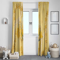 Hawaii Oahu Island Flowers Lei Window Curtain Yellow Ilima Mix Plumeria