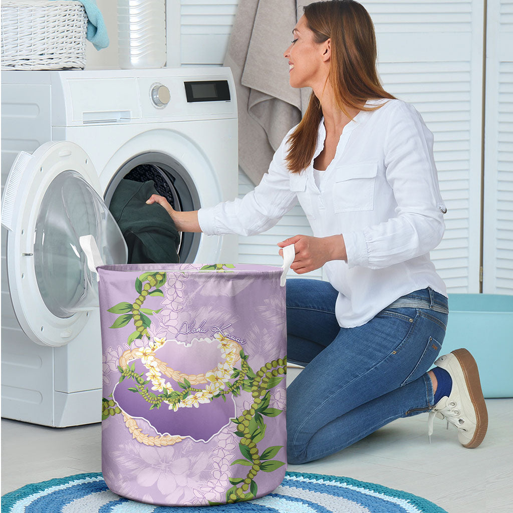 Hawaii Kauai Island Flowers Lei Laundry Basket Mokihana Lei