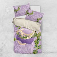 Hawaii Kauai Island Flowers Lei Bedding Set Mokihana Lei LT7 US Twin 172cm x 218cm Lavender - Polynesian Pride
