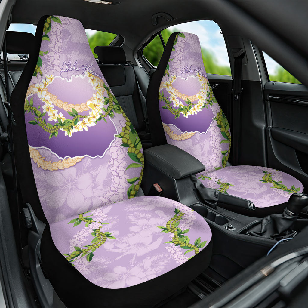 Hawaii Kauai Island Flowers Lei Car Seat Cover Mokihana Lei LT7 One Size Lavender - Polynesian Pride