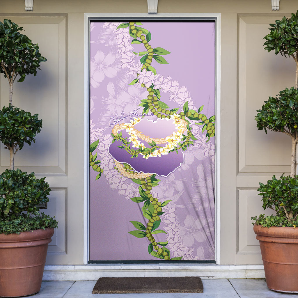 Hawaii Kauai Island Flowers Lei Door Cover Mokihana Lei LT7 Lavender - Polynesian Pride