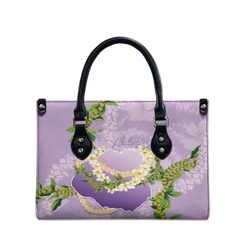Hawaii Kauai Island Flowers Lei Leather Bag Mokihana Lei LT7 - Polynesian Pride