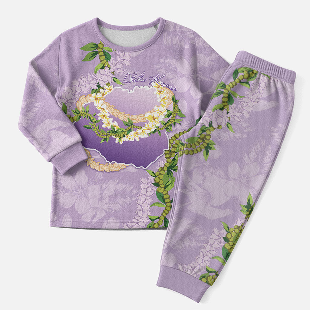 Hawaii Kauai Island Flowers Lei Christmas Pajama Set Mokihana Lei