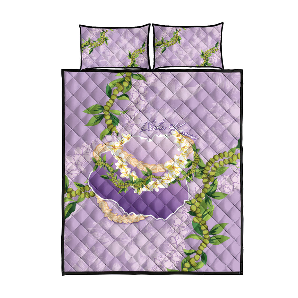 Hawaii Kauai Island Flowers Lei Quilt Bed Set Mokihana Lei
