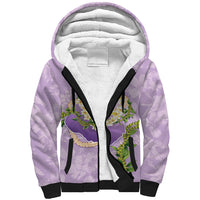 Hawaii Kauai Island Flowers Lei Sherpa Hoodie Mokihana Lei LT7 Unisex Lavender - Polynesian Pride
