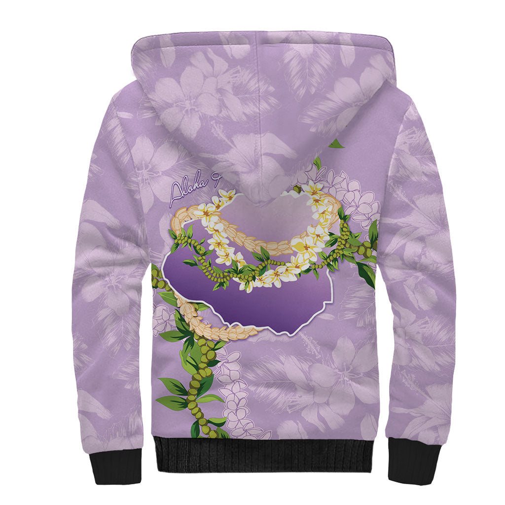 Hawaii Kauai Island Flowers Lei Sherpa Hoodie Mokihana Lei LT7 - Polynesian Pride