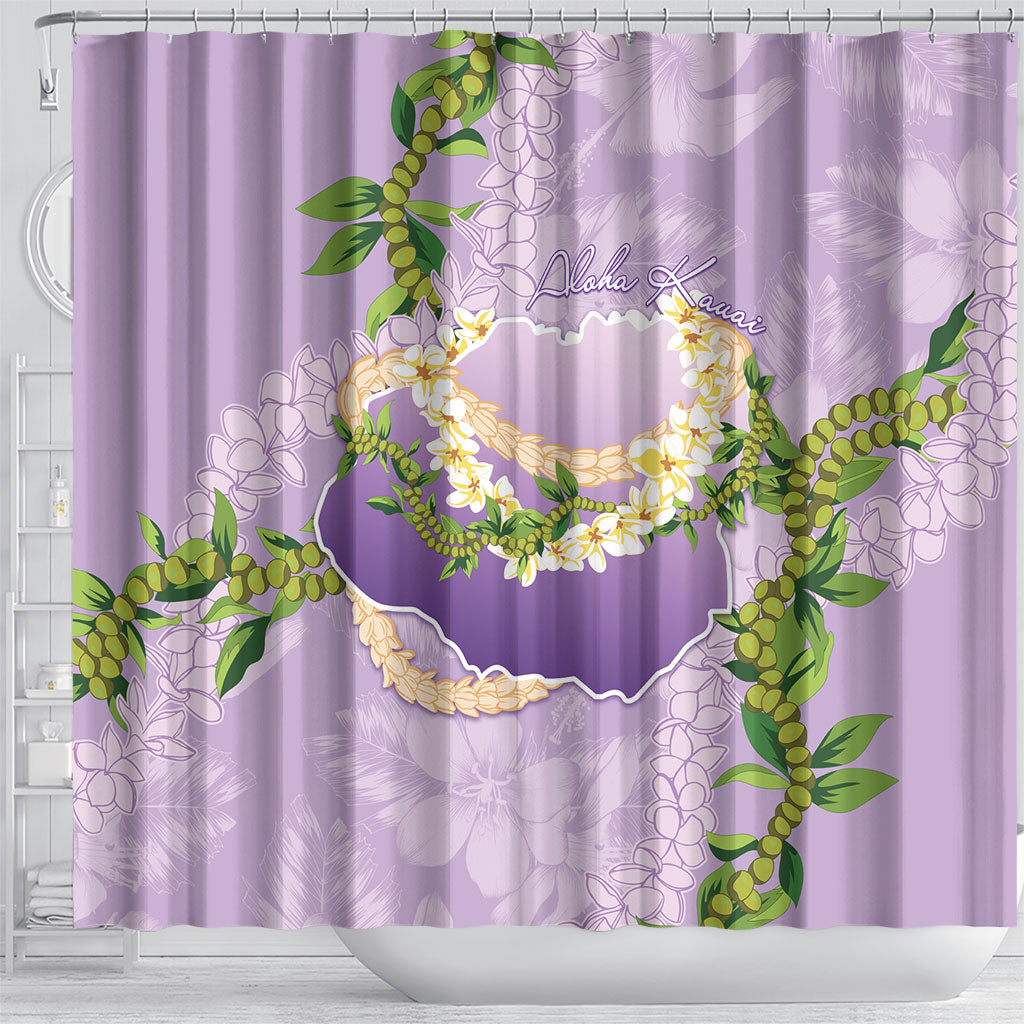 Hawaii Kauai Island Flowers Lei Shower Curtain Mokihana Lei