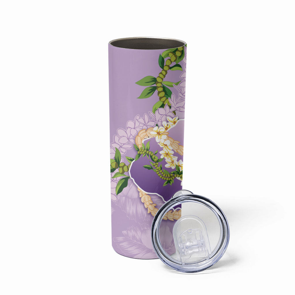 Hawaii Kauai Island Flowers Lei Skinny Tumbler Mokihana Lei