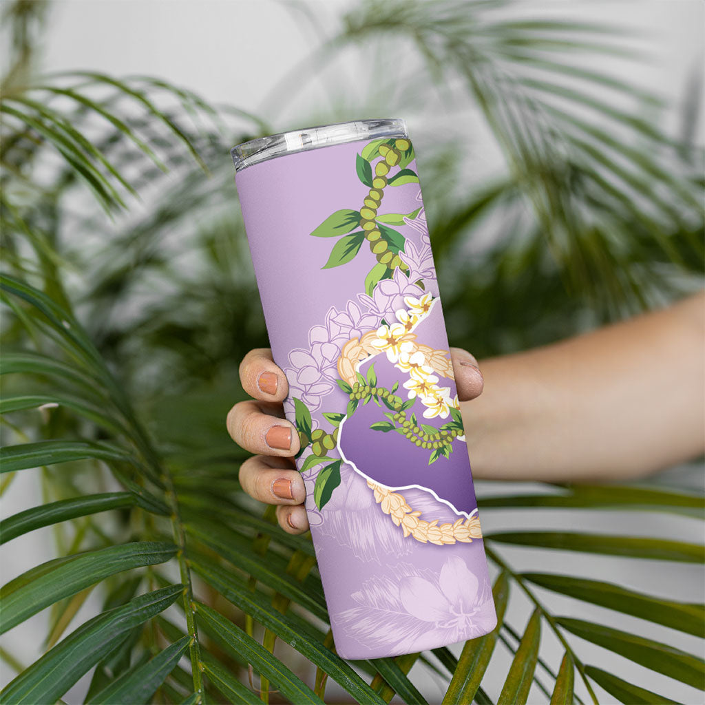 Hawaii Kauai Island Flowers Lei Skinny Tumbler Mokihana Lei