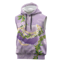 Hawaii Kauai Island Flowers Lei Sleeveless Hoodie Mokihana Lei LT7 Lavender - Polynesian Pride
