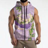 Hawaii Kauai Island Flowers Lei Sleeveless Zip Hoodie Mokihana Lei LT7 - Polynesian Pride