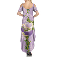 Hawaii Kauai Island Flowers Lei Summer Maxi Dress Mokihana Lei LT7 - Polynesian Pride
