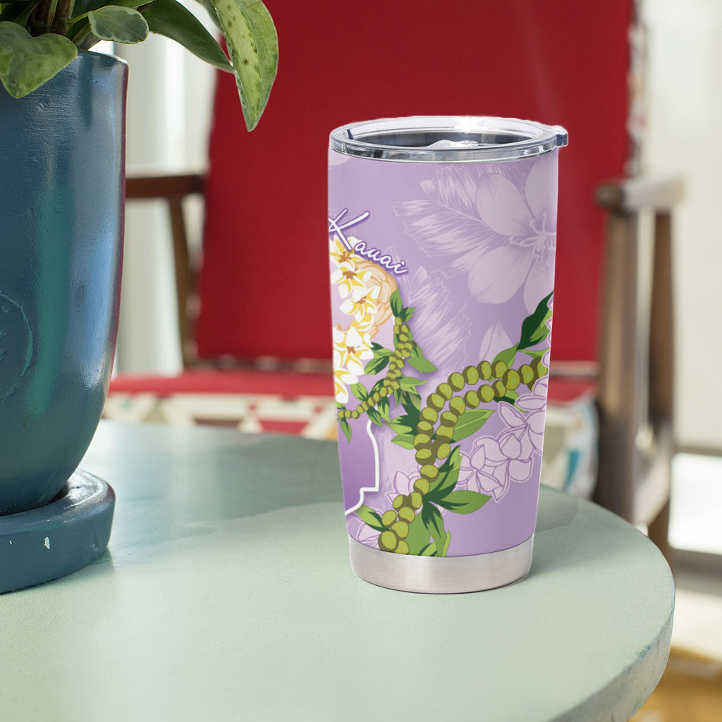 Hawaii Kauai Island Flowers Lei Tumbler Cup Mokihana Lei LT7 - Polynesian Pride
