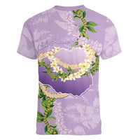 Hawaii Kauai Island Flowers Lei Women V-Neck T-Shirt Mokihana Lei