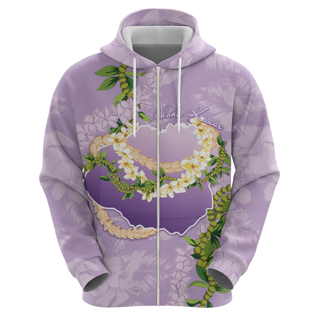 Hawaii Kauai Island Flowers Lei Zip Hoodie Mokihana Lei LT7 - Polynesian Pride