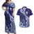 Fiji Queen Victoria School Personalised Couples Matching Off Shoulder Maxi Dress and Hawaiian Shirt Masi Tapa Torn Style