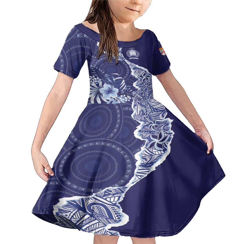 Fiji Queen Victoria School Personalised Family Matching Mermaid Dress and Hawaiian Shirt Masi Tapa Torn Style
