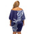 Fiji Queen Victoria School Personalised Family Matching Off Shoulder Short Dress and Hawaiian Shirt Masi Tapa Torn Style