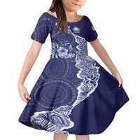 Fiji Queen Victoria School Personalised Family Matching Short Sleeve Bodycon Dress and Hawaiian Shirt Masi Tapa Torn Style