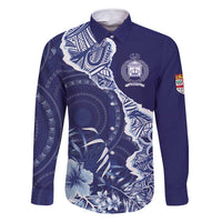 Fiji Queen Victoria School Personalised Family Matching Tank Maxi Dress and Hawaiian Shirt Masi Tapa Torn Style