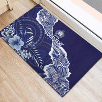 Fiji Queen Victoria School Personalised Rubber Doormat Masi Tapa Torn Style