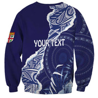 Fiji Queen Victoria School Personalised Sweatshirt Masi Tapa Torn Style