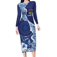 Fiji Lelean Memorial School Personalised Long Sleeve Bodycon Dress Korodredre Davuilevu Masi Mix Style