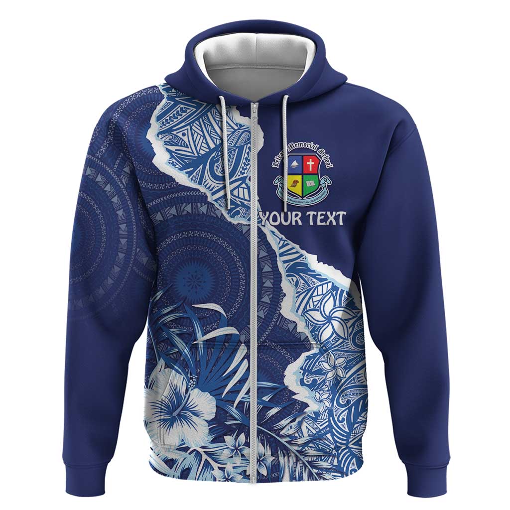 Fiji Lelean Memorial School Personalised Zip Hoodie Korodredre Davuilevu Masi Mix Style