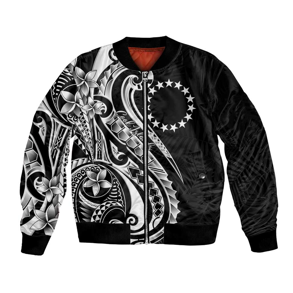Kia Orana Cook Islands Bomber Jacket Kerekere Plumeria Tropical Waves - Polynesian Pride