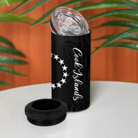 Kia Orana Cook Islands 4 in 1 Can Cooler Tumbler Kerekere Plumeria Tropical Waves - Polynesian Pride