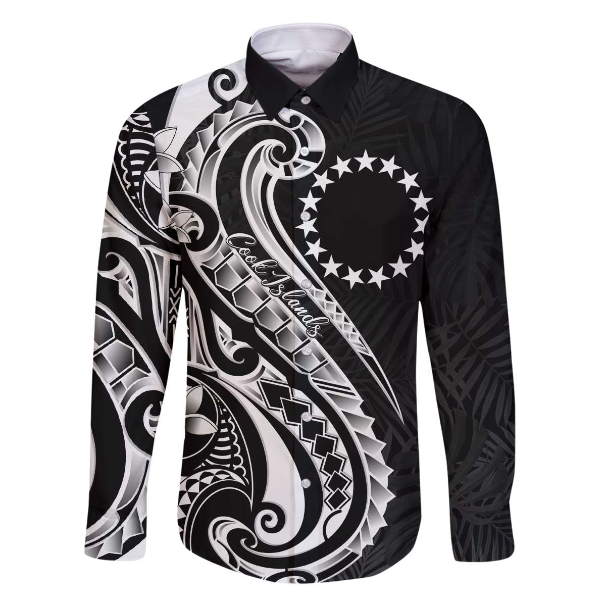 Kia Orana Cook Islands Family Matching Off The Shoulder Long Sleeve Dress and Hawaiian Shirt Kerekere Plumeria Tropical Waves - Polynesian Pride