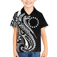 Kia Orana Cook Islands Family Matching Off The Shoulder Long Sleeve Dress and Hawaiian Shirt Kerekere Plumeria Tropical Waves - Polynesian Pride