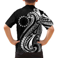 Kia Orana Cook Islands Family Matching Short Sleeve Bodycon Dress and Hawaiian Shirt Kerekere Plumeria Tropical Waves - Polynesian Pride