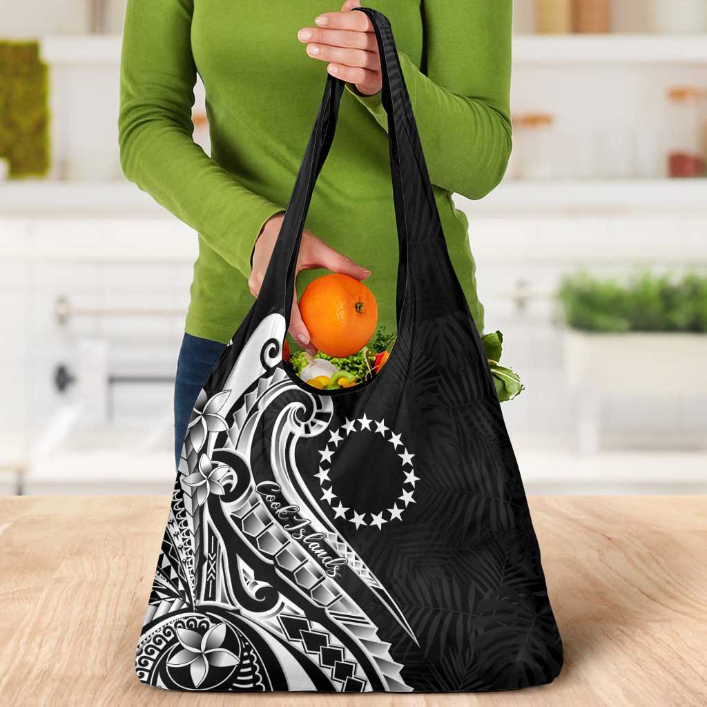 Kia Orana Cook Islands Grocery Bag Kerekere Plumeria Tropical Waves LT7 - Polynesian Pride