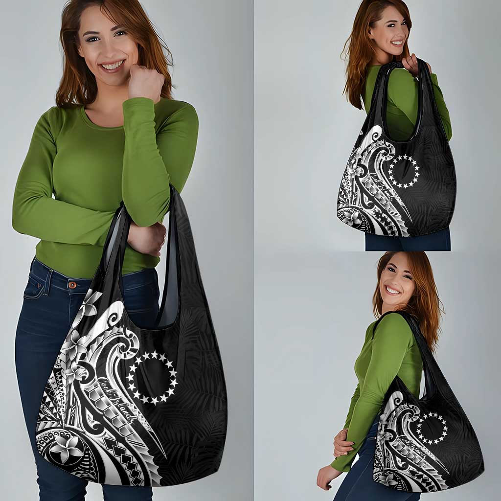Kia Orana Cook Islands Grocery Bag Kerekere Plumeria Tropical Waves LT7 - Polynesian Pride