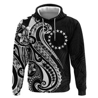 Kia Orana Cook Islands Hoodie Kerekere Plumeria Tropical Waves LT7 Pullover Hoodie Black - Polynesian Pride
