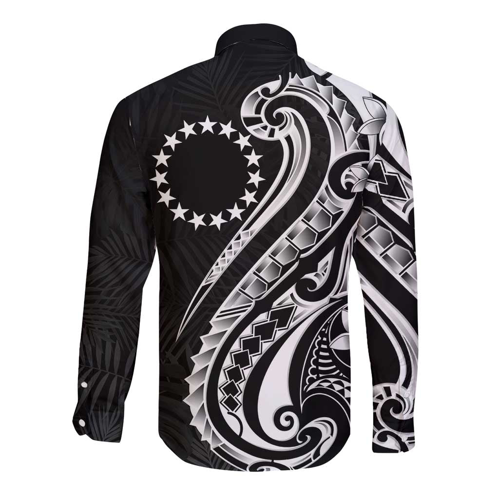 Kia Orana Cook Islands Long Sleeve Button Shirt Kerekere Plumeria Tropical Waves - Polynesian Pride