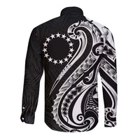 Kia Orana Cook Islands Long Sleeve Button Shirt Kerekere Plumeria Tropical Waves - Polynesian Pride
