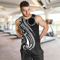 Kia Orana Cook Islands Men Tank Top Kerekere Plumeria Tropical Waves LT7 Black - Polynesian Pride