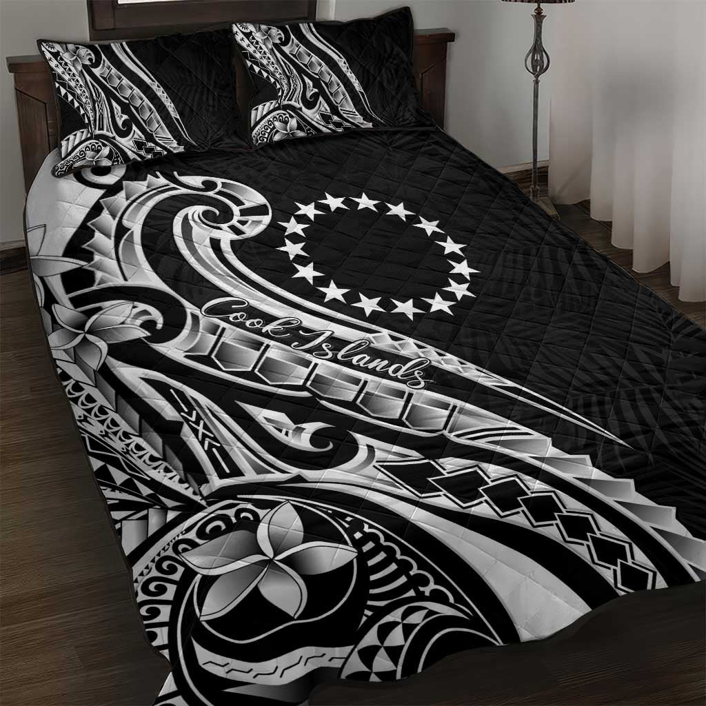 Kia Orana Cook Islands Quilt Bed Set Kerekere Plumeria Tropical Waves - Polynesian Pride