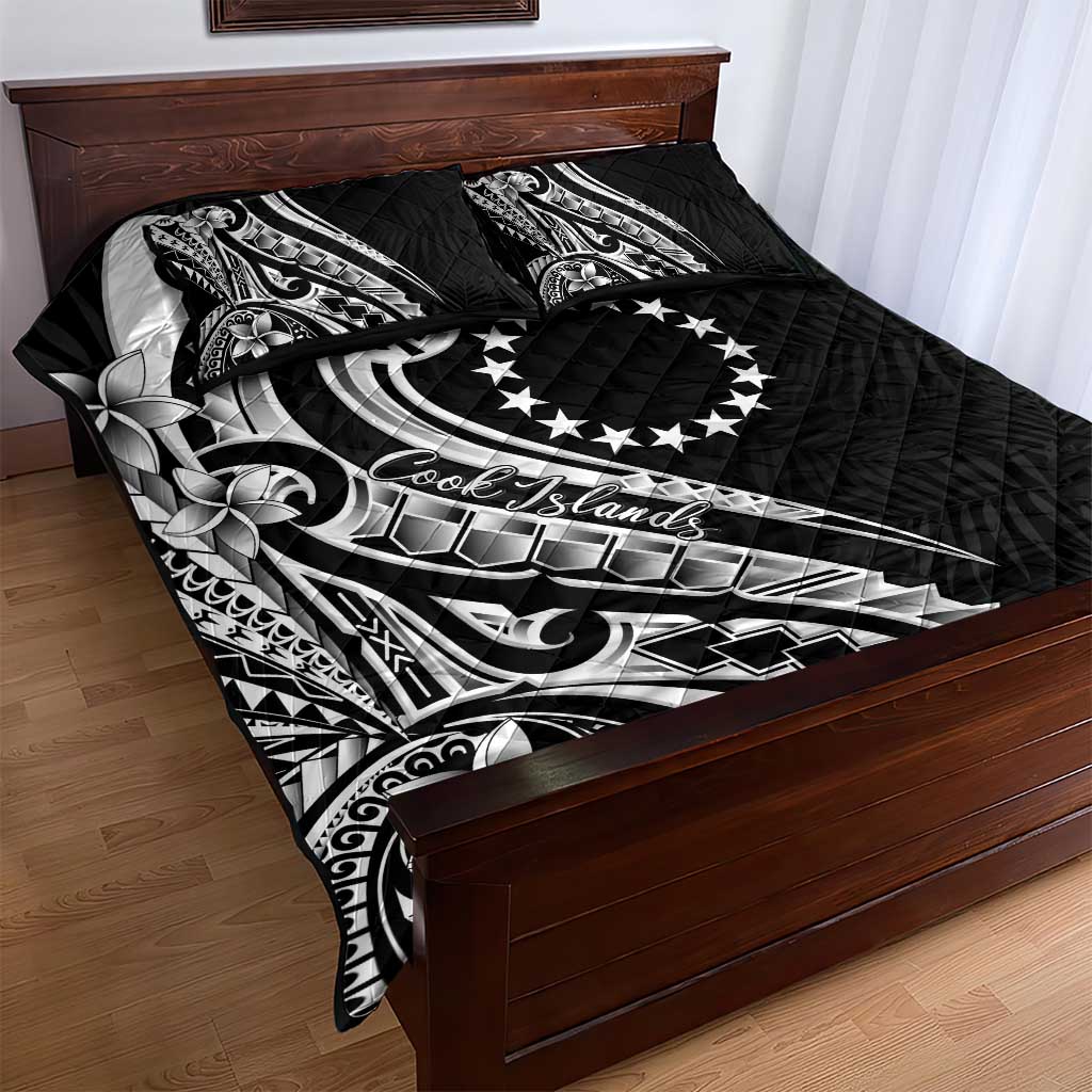 Kia Orana Cook Islands Quilt Bed Set Kerekere Plumeria Tropical Waves - Polynesian Pride