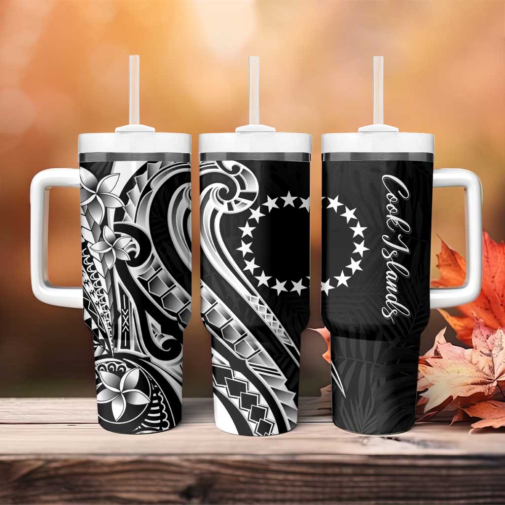 Kia Orana Cook Islands Tumbler With Handle Kerekere Plumeria Tropical Waves LT7 - Polynesian Pride