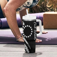 Kia Orana Cook Islands Tumbler With Handle Kerekere Plumeria Tropical Waves LT7 - Polynesian Pride