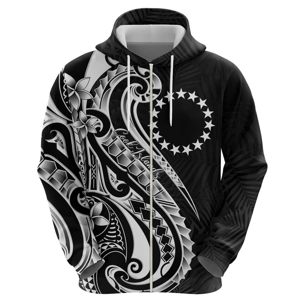 Kia Orana Cook Islands Zip Hoodie Kerekere Plumeria Tropical Waves - Polynesian Pride