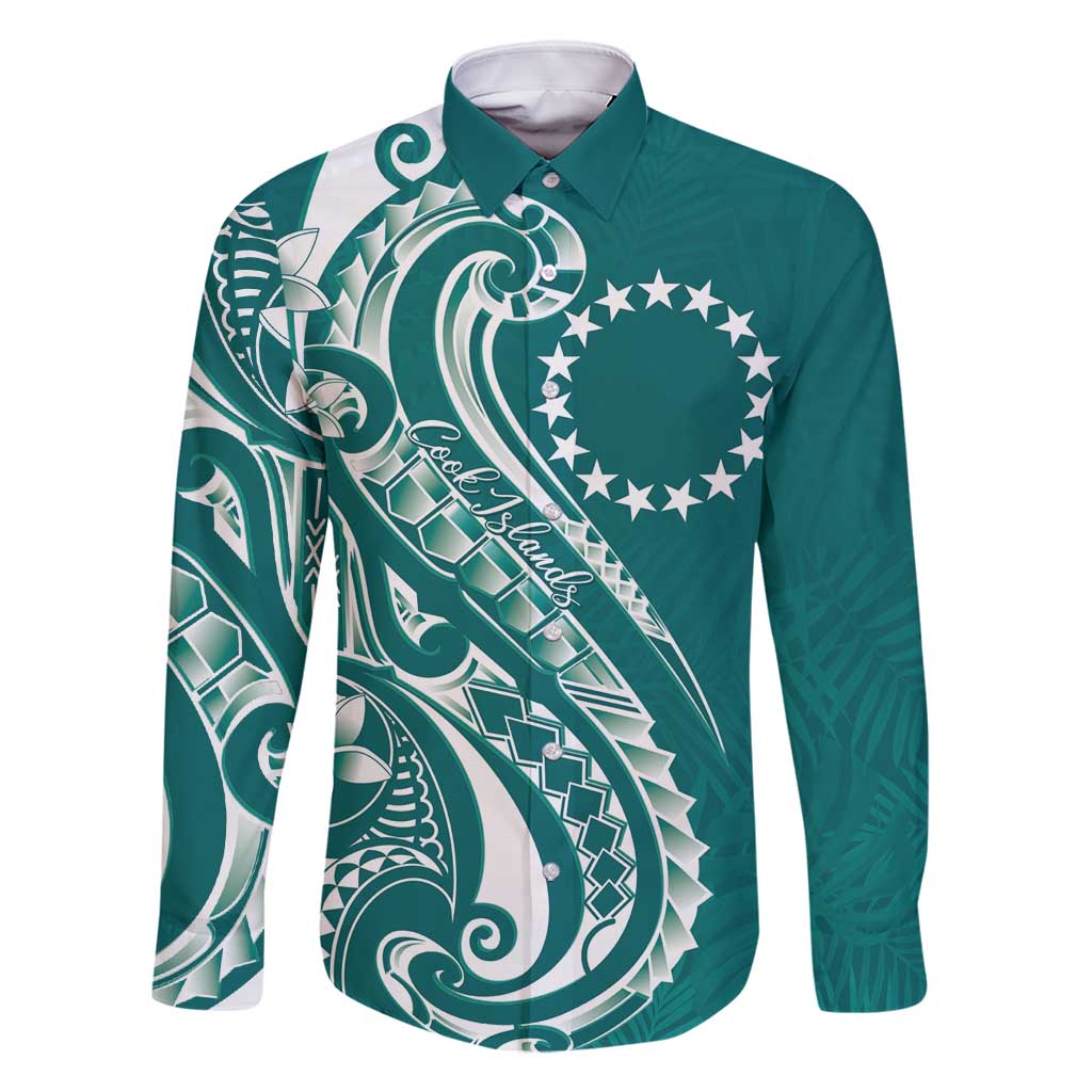 Kia Orana Cook Islands Family Matching Summer Maxi Dress and Hawaiian Shirt Teal Plumeria Tropical Waves - Polynesian Pride