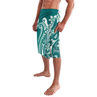 Kia Orana Cook Islands Lavalava Teal Plumeria Tropical Waves - Polynesian Pride