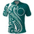 Kia Orana Cook Islands Polo Shirt Teal Plumeria Tropical Waves - Polynesian Pride